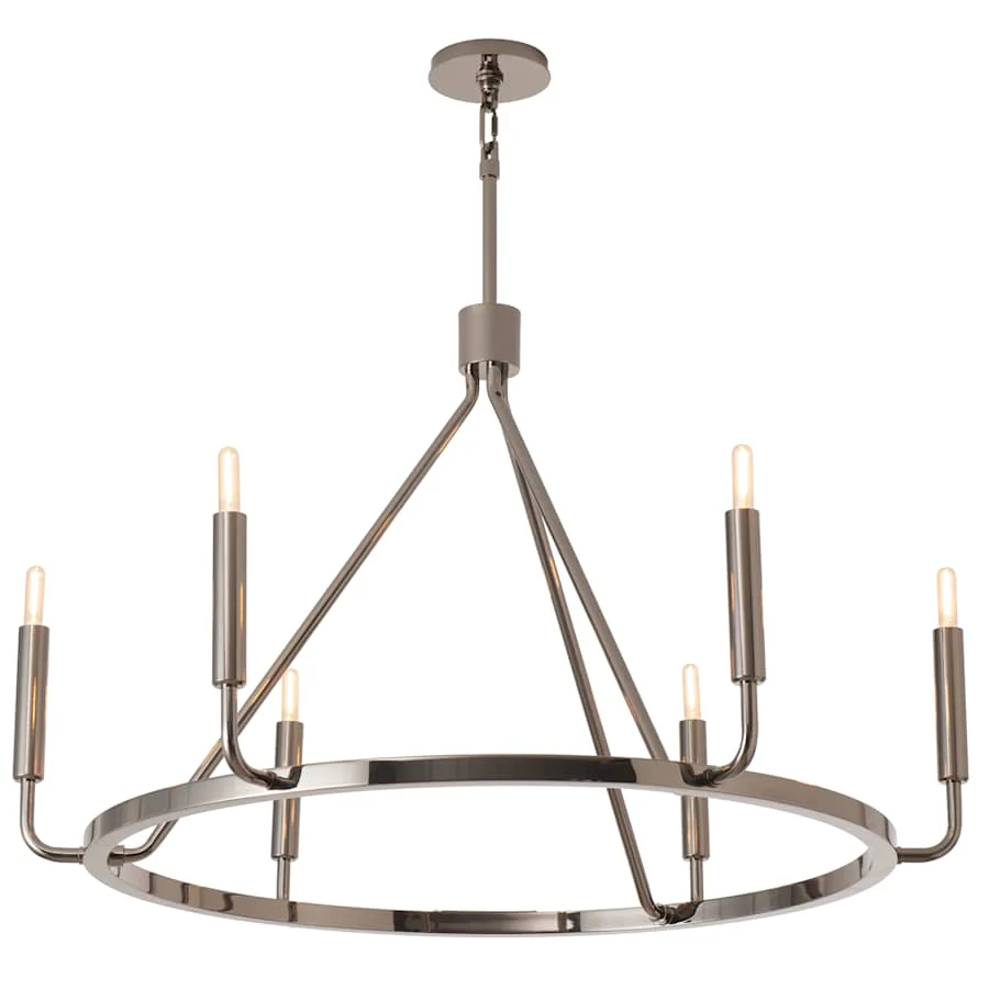 Robert Abbey Mavisten Edition Carbonia 6 Light 38" Wide LED Chandelier - Image 1