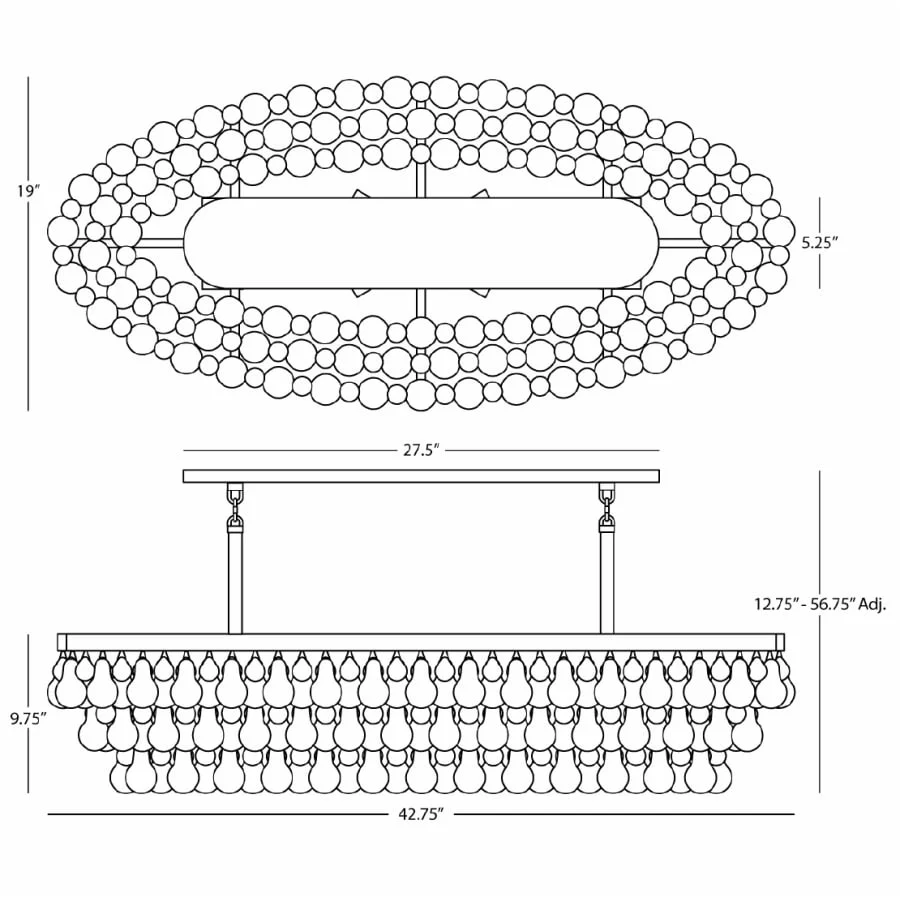 Robert Abbey Bling 8 Light 43" Wide Linear Chandelier - Image 2