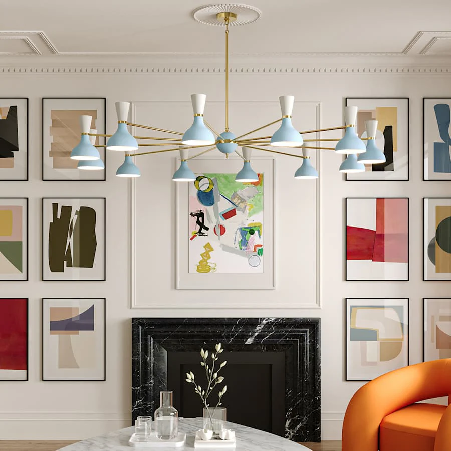 Robert Abbey Clare 12 Light 76" Wide Chandelier - Image 2