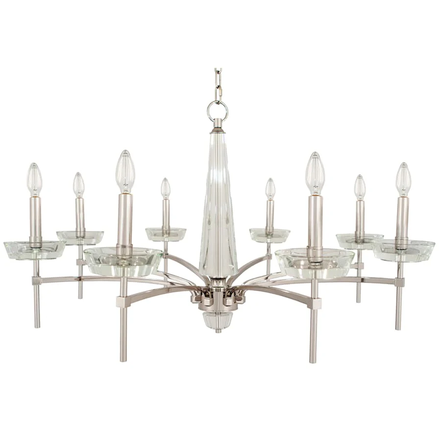 Robert Abbey Cristallo 8 Light 41" Wide Crystal Chandelier with Fabric Shades - Image 2