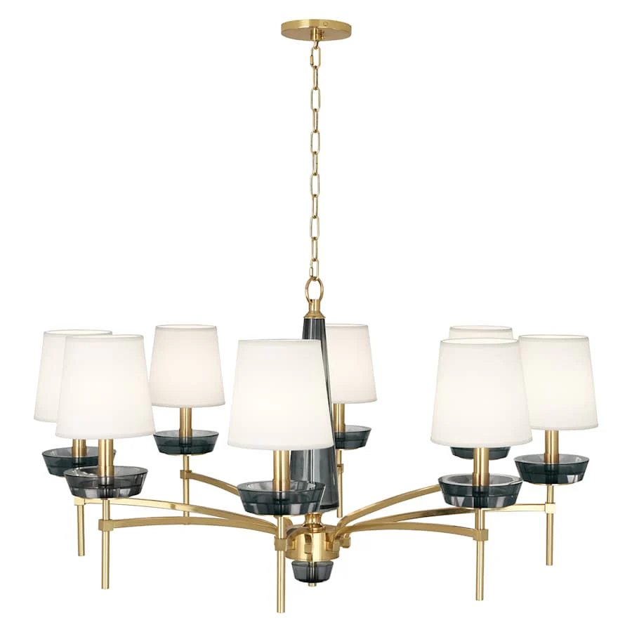 Robert Abbey Cristallo 8 Light 41" Wide Crystal Chandelier with Fabric Shades - Image 3