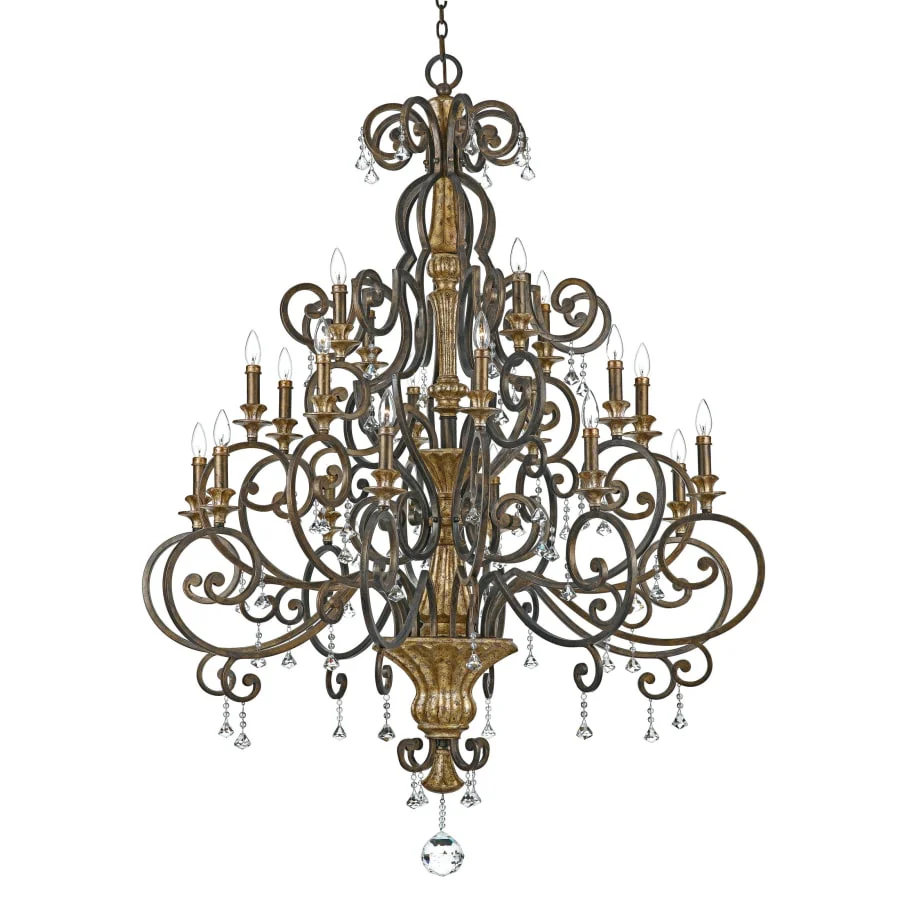 Roseto Catron 20 Light 3 Tier 50" Wide Candle Style Chandelier with Crystal Accents - Image 2