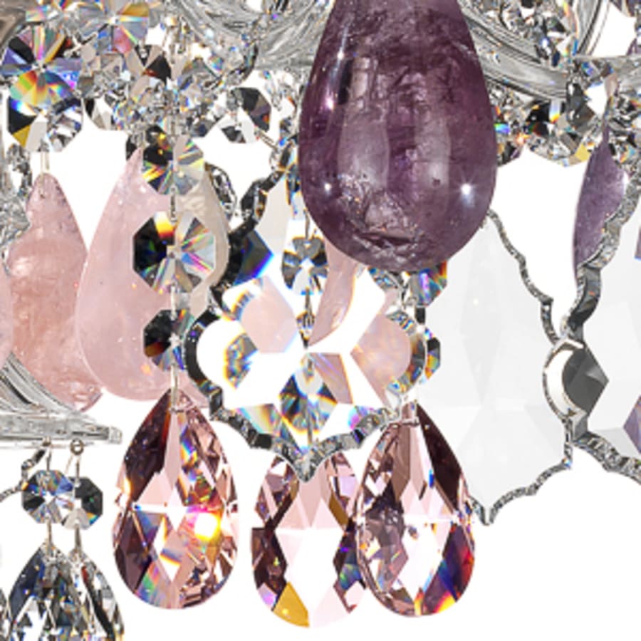 Schonbek Hamilton 6 Light 22" Wide Crystal Chandelier with Amethyst Rock Crystals - Image 2