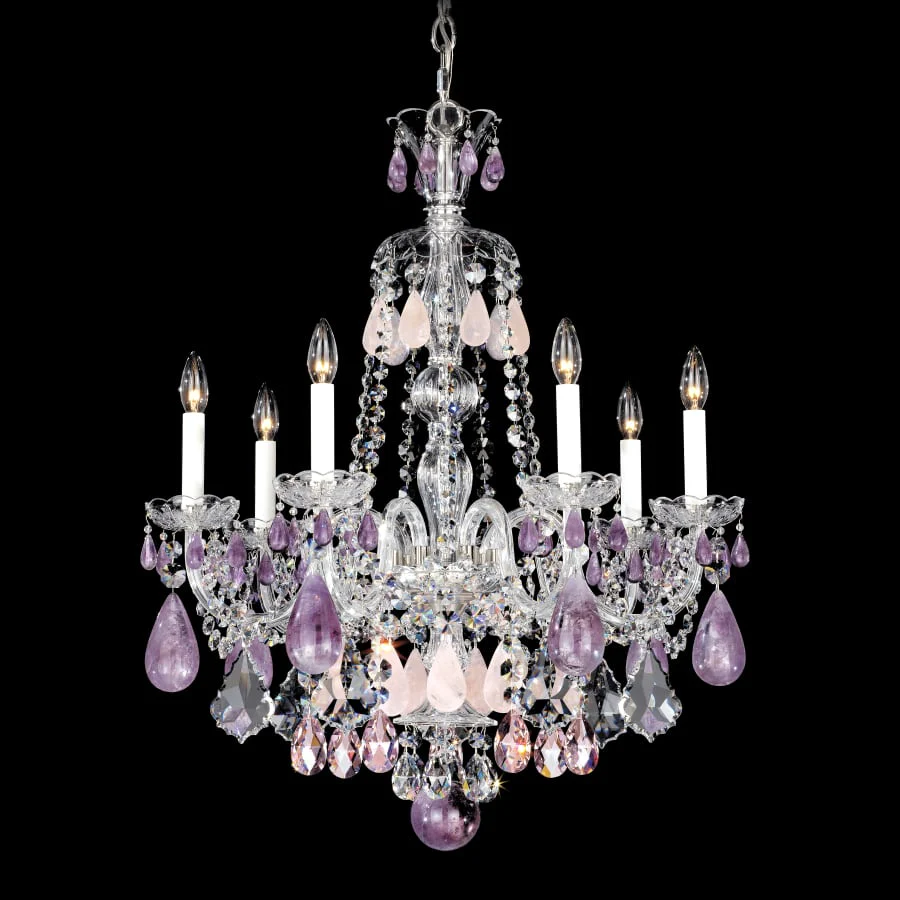 Schonbek Hamilton 7 Light 24" Wide Crystal Chandelier with Black Rock Crystals - Image 1