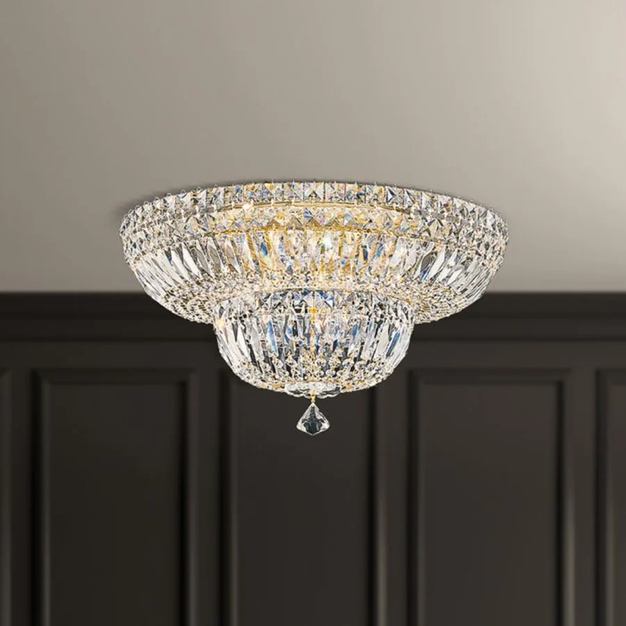 Schonbek Petit Crystal Deluxe Large Flush Mount with Optic Crystals