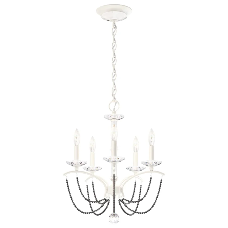 Schonbek Priscilla 5 Light 18" Wide Crystal Chandelier with Dark Grey Pearl Beads - Image 2