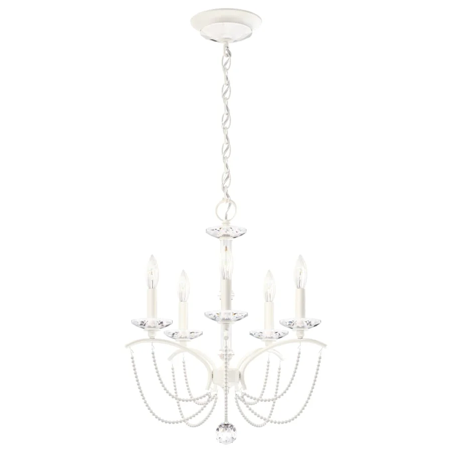 Schonbek Priscilla 5 Light 18" Wide Crystal Chandelier with White Pearl Beads - Image 2