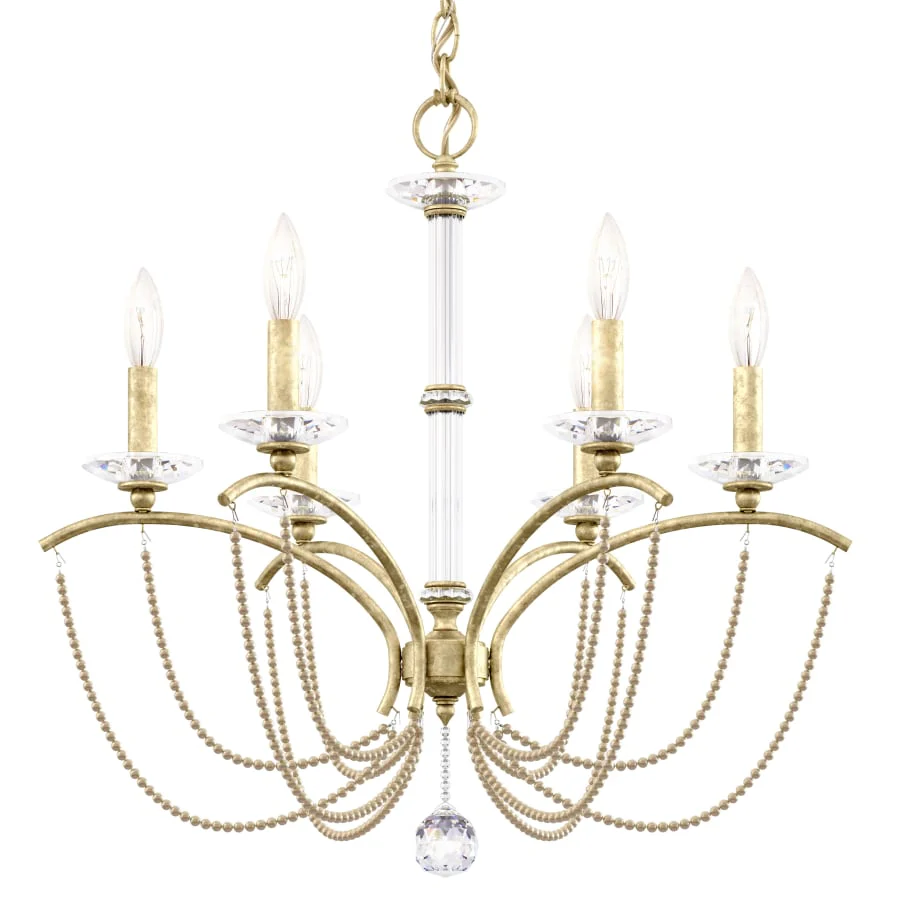 Schonbek Priscilla 6 Light 24" Wide Crystal Chandelier with Bronze Pearl Beads - Image 1