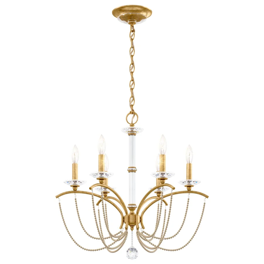 Schonbek Priscilla 6 Light 24" Wide Crystal Chandelier with Bronze Pearl Beads - Image 3