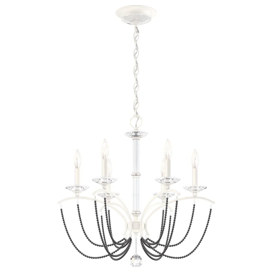 Schonbek Priscilla 6 Light 24" Wide Crystal Chandelier with Dark Grey Pearl Beads - Image 2