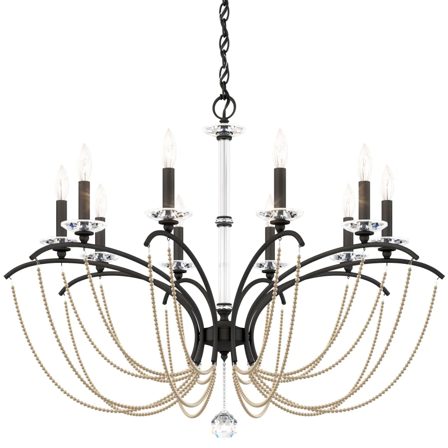 Schonbek Priscilla 10 Light 36" Wide Crystal Chandelier with Bronze Pearl Beads - Image 1