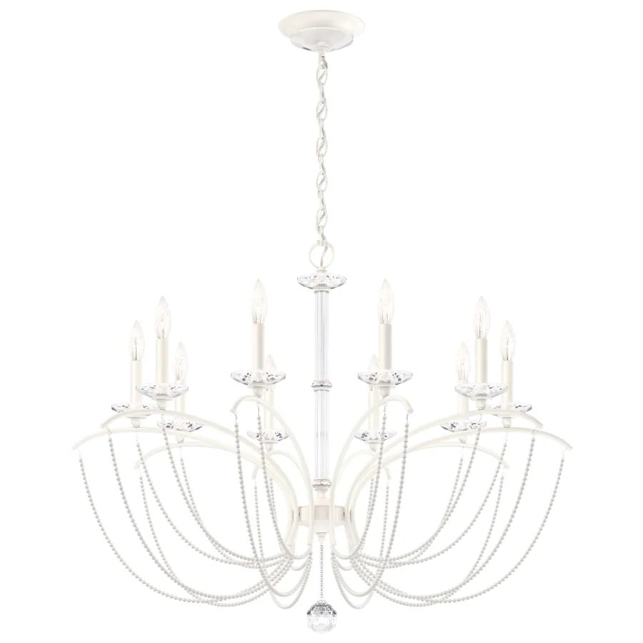 Schonbek Priscilla 10 Light 36" Wide Crystal Chandelier with White Pearl Beads - Image 2
