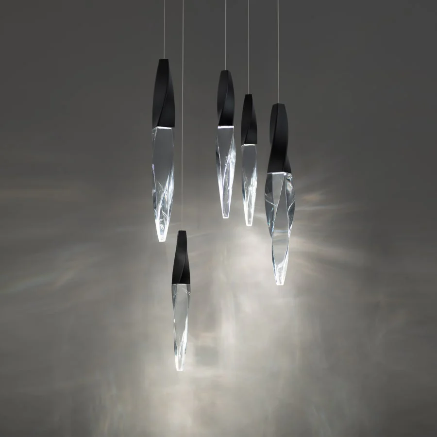 Schonbek Beyond Kindjal 5 Light 17" Wide Switchable Color Temperature LED Optic Crystal Multi Pendant - Image 3