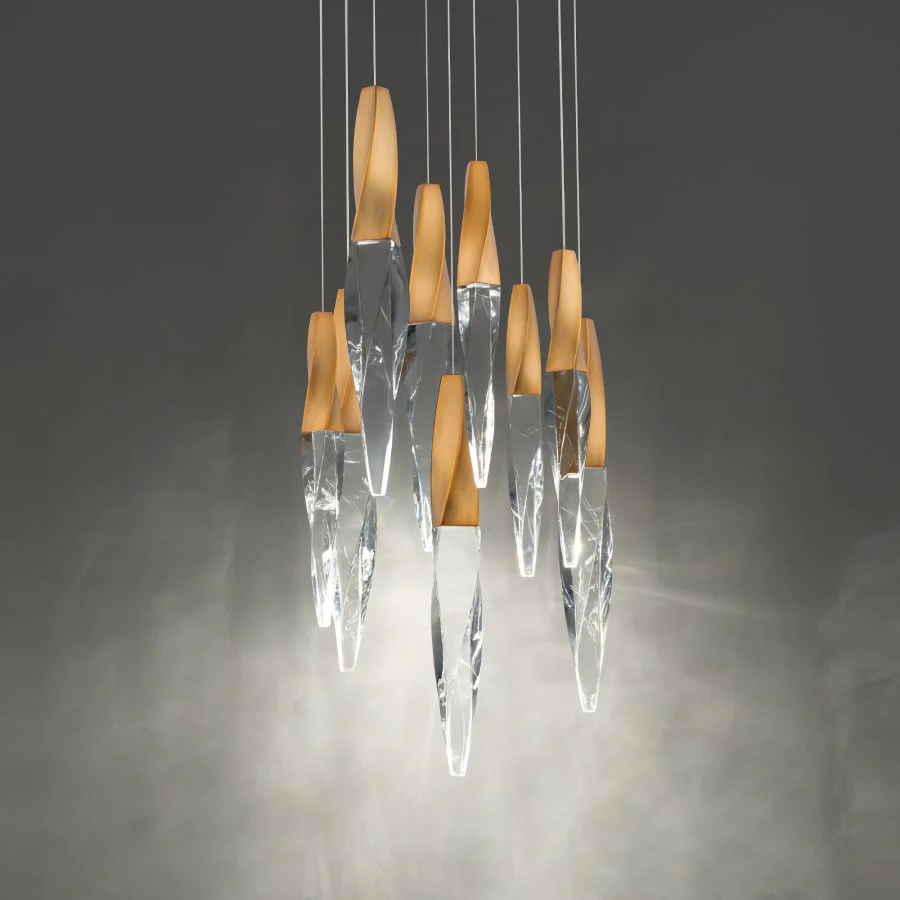 Schonbek Beyond Kindjal 9 Light 17" Wide Switchable Color Temperature LED Optic Crystal Multi Pendant - Image 2