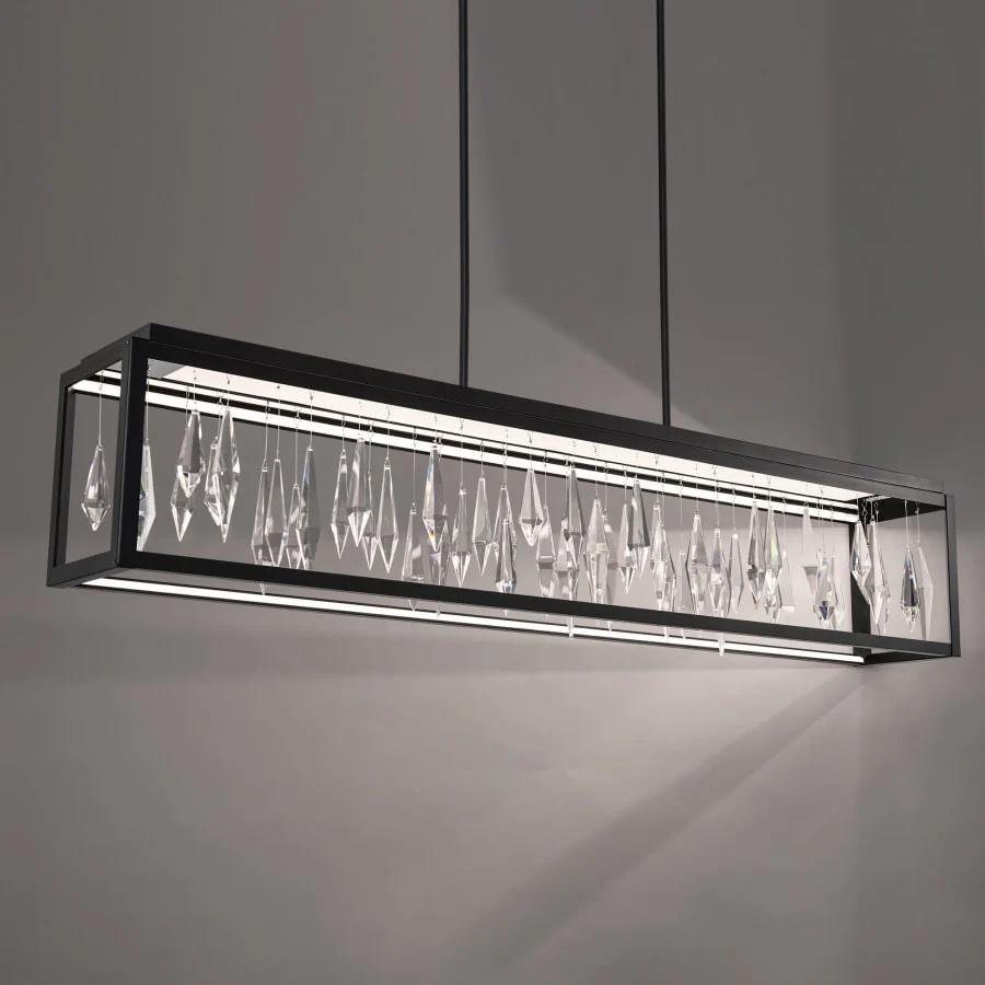 Schonbek Beyond Mirage 54" Wide Switchable Color Temperature LED Crystal Linear Pendant - Image 3