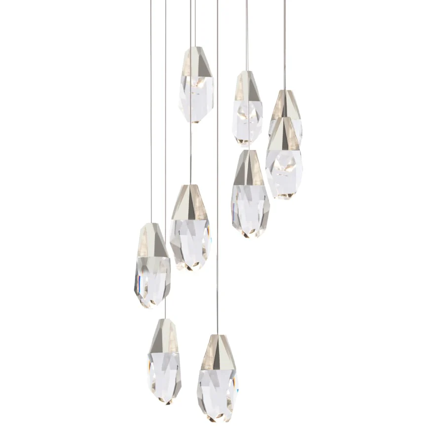 Schonbek Beyond Martini 9 Light 17" Wide LED Clear Optic Crystal Pendant - Image 1