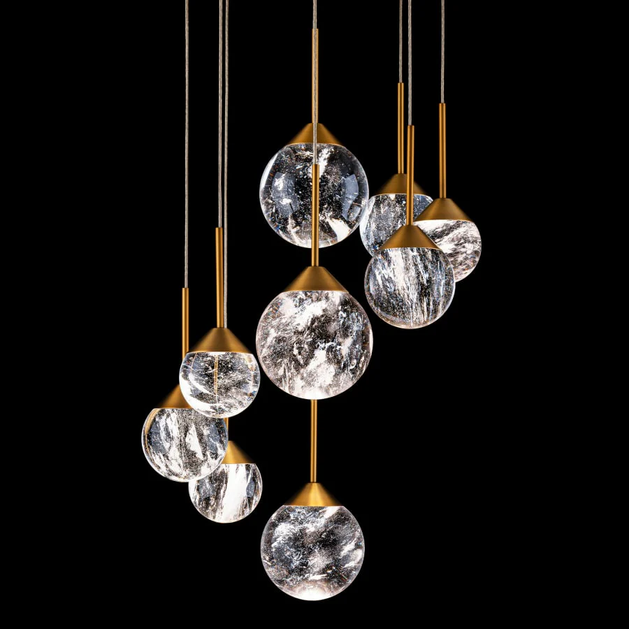 Schonbek Beyond Quest 17" Wide LED Crystal Multi Light Pendant with Clear Optic Haze Crystal - Image 2