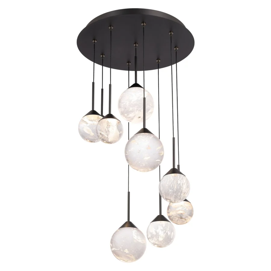 Schonbek Beyond Quest 17" Wide LED Crystal Multi Light Pendant with Clear Optic Haze Crystal - Image 1