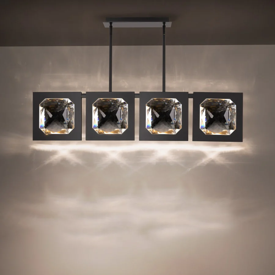 Schonbek Beyond Enchante 43" Wide LED Crystal Linear Pendant with Clear Optic Haze Crystal - Image 3