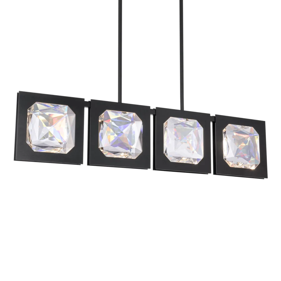 Schonbek Beyond Enchante 43" Wide LED Crystal Linear Pendant with Clear Optic Haze Crystal - Image 1