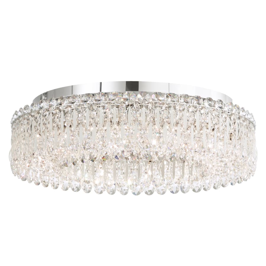 Schonbek Sarella 12 Light 24″ Wide Flush Mount Drum Ceiling Fixture with Heritage Crystals