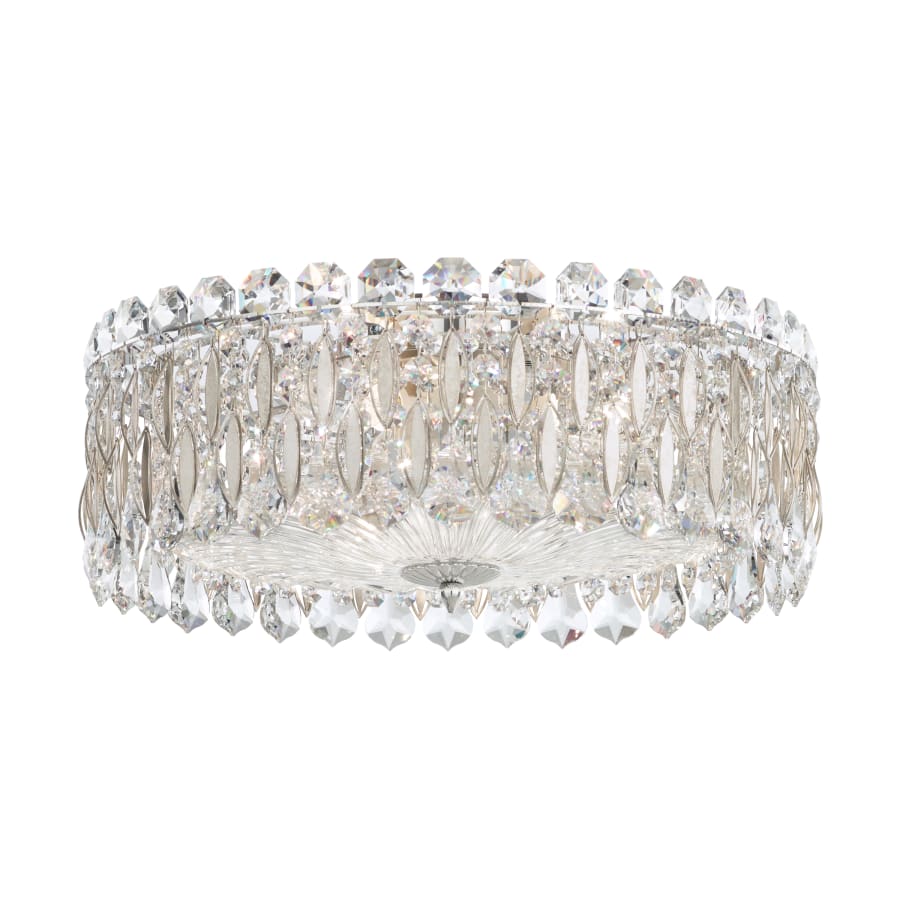 Schonbek Sarella 3 Light 16″ Wide Flush Mount Drum Ceiling Fixture with Heritage Crystals