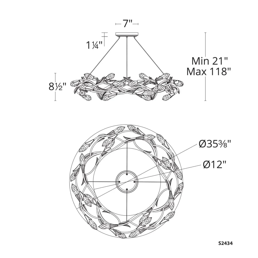 Schonbek Secret Garden 36" Wide LED Crystal Ring Chandelier - Image 2
