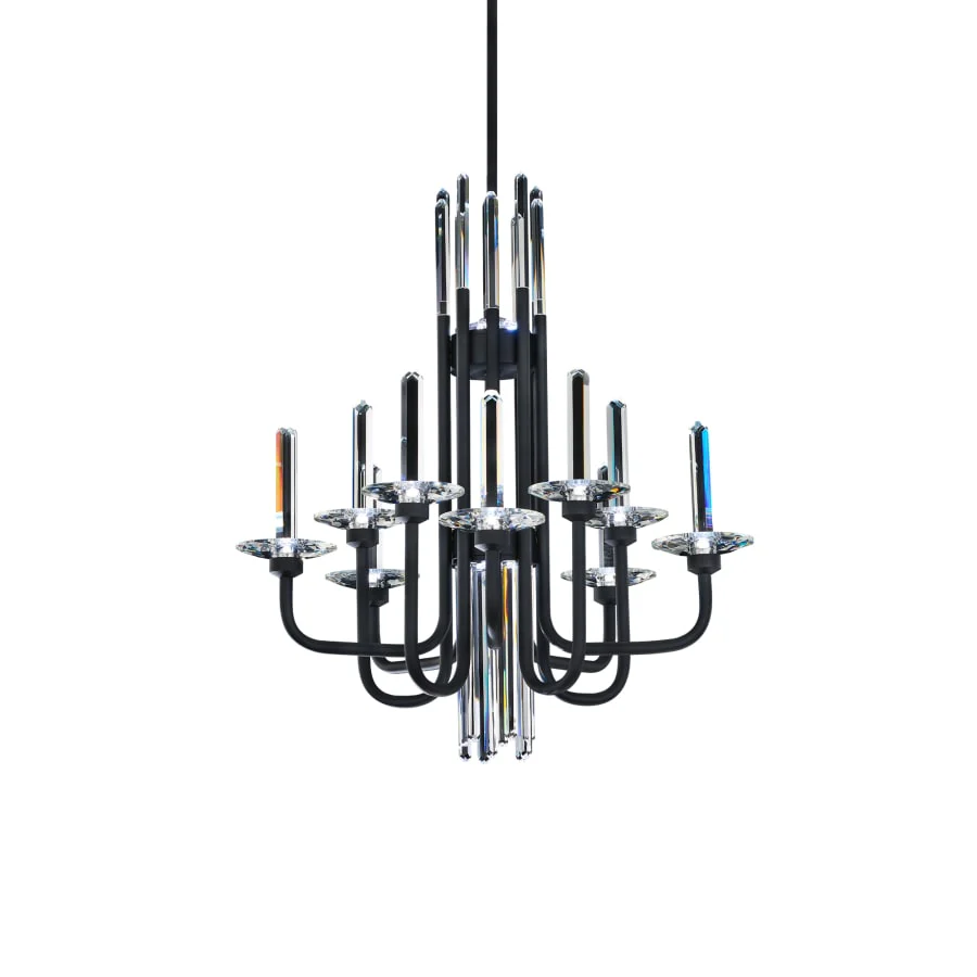 Schonbek Calliope 12 Light 24″ Wide LED Crystal Candle Style Chandelier