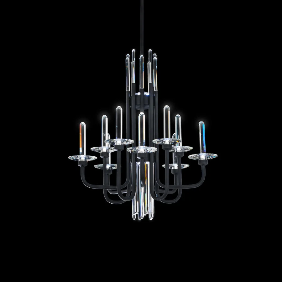 Schonbek Calliope 12 Light 24" Wide LED Crystal Candle Style Chandelier - Image 2