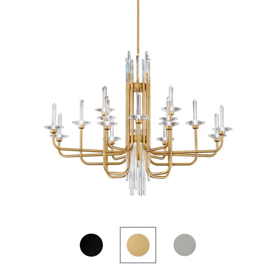 Schonbek Calliope 16 Light 42″ Wide LED Crystal Candle Style Chandelier
