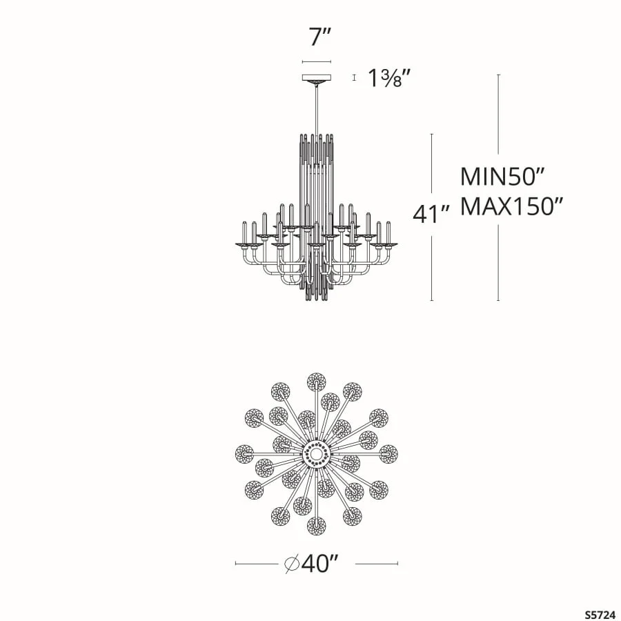 Schonbek Calliope 24 Light 40" Wide LED Crystal Candle Style Chandelier - Image 2