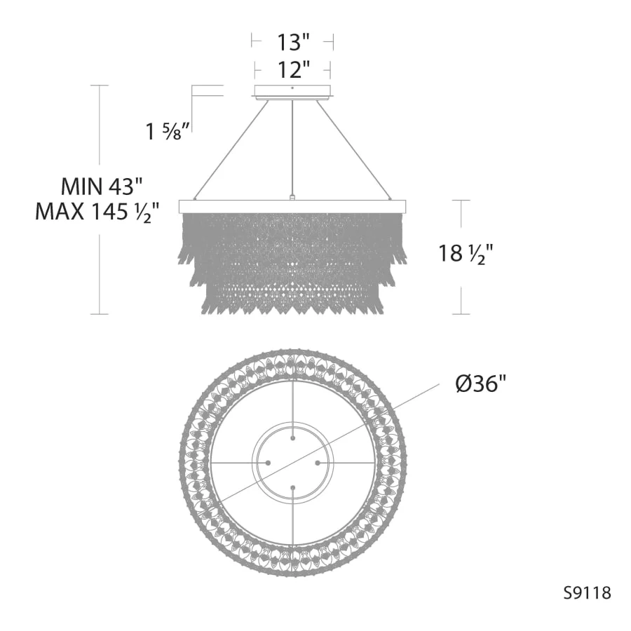 Schonbek Pavona 36" Wide LED Crystal Drum Chandelier - Image 3