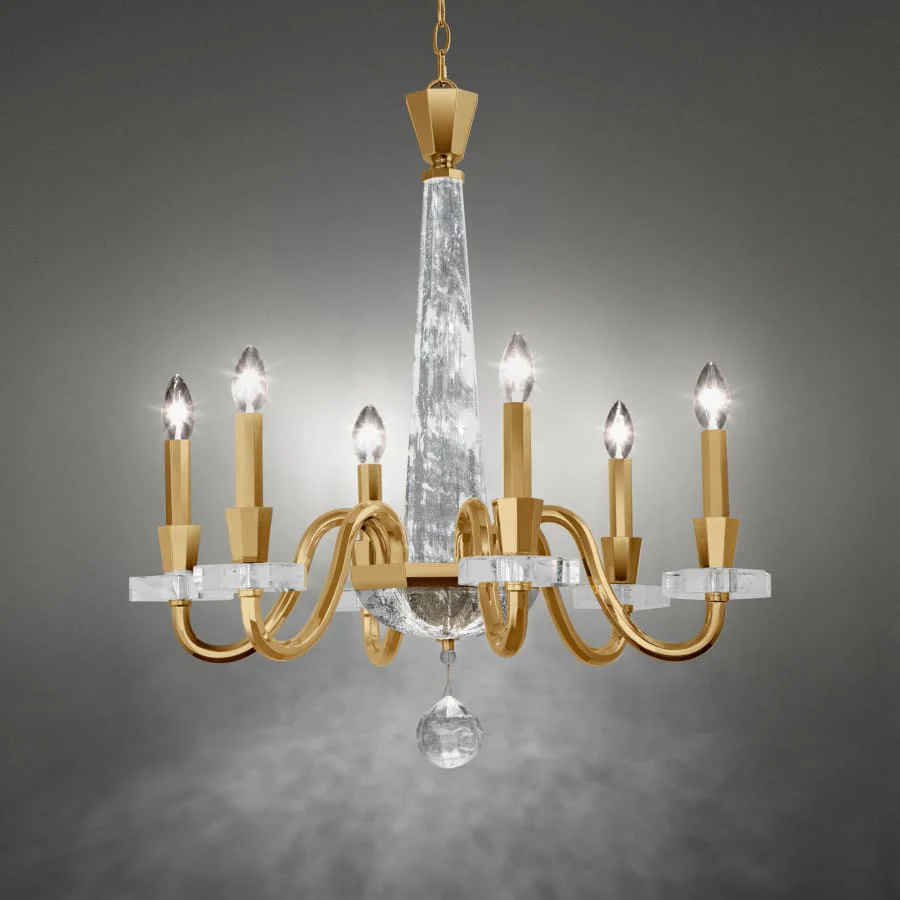 Schonbek Amadeus 6 Light 27" Wide Crystal Candle Style Chandelier - Image 1