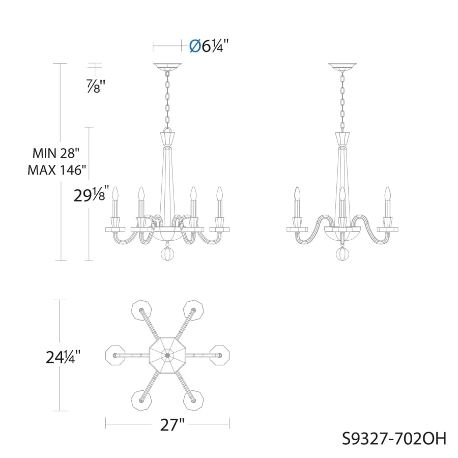 Schonbek Amadeus 6 Light 27" Wide Crystal Candle Style Chandelier - Image 2