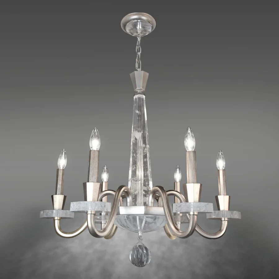 Schonbek Amadeus 6 Light 27" Wide Crystal Candle Style Chandelier - Image 3