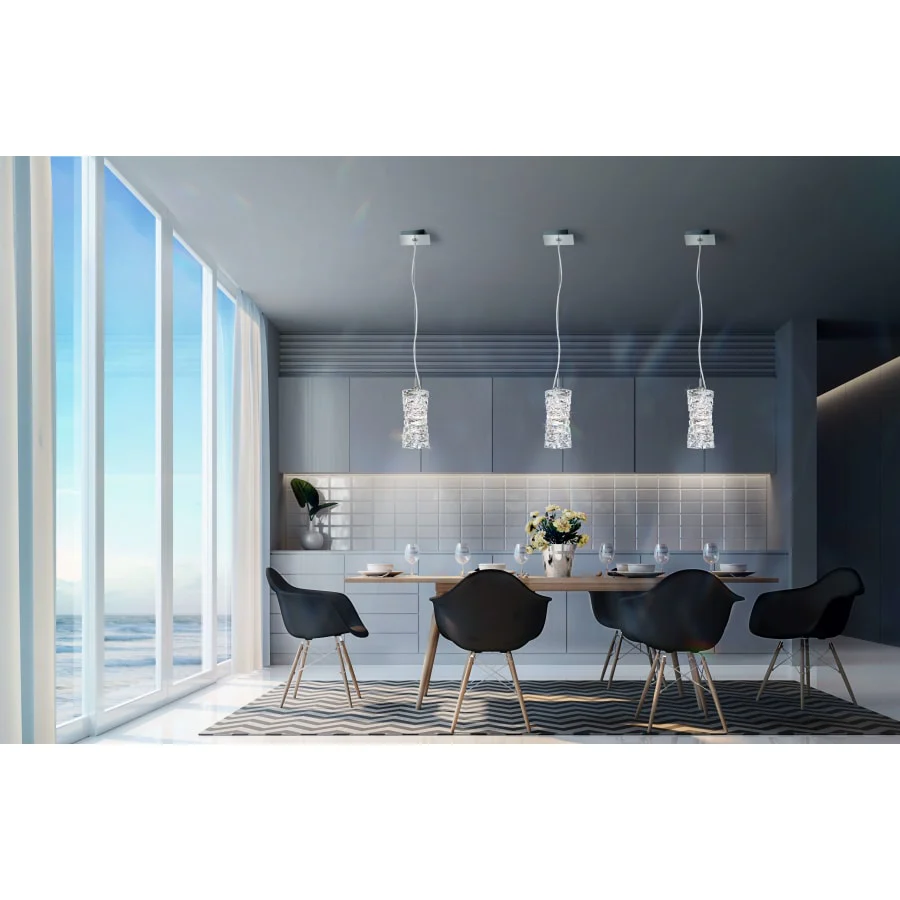 Schonbek Glissando 9" Wide LED Crystal Mini Pendant with Swarovski Crystals - Image 1