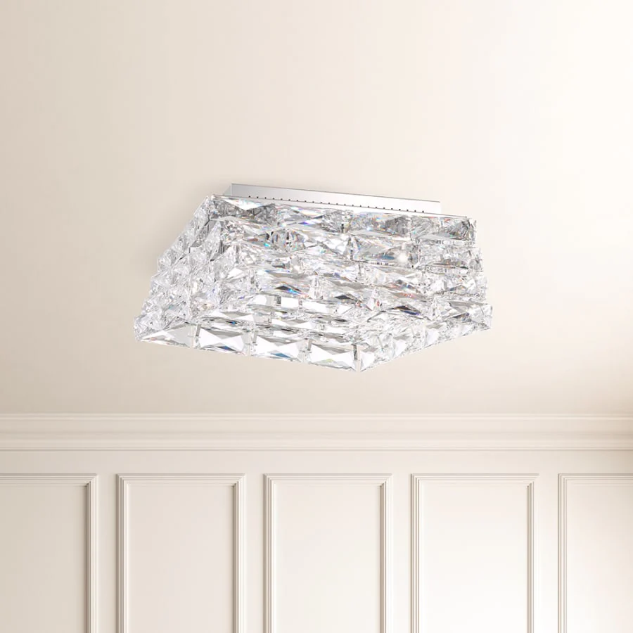 Schonbek Glissando 16" Wide LED Flush Mount Square Ceiling Fixture with Swarovski Crystals - Image 2