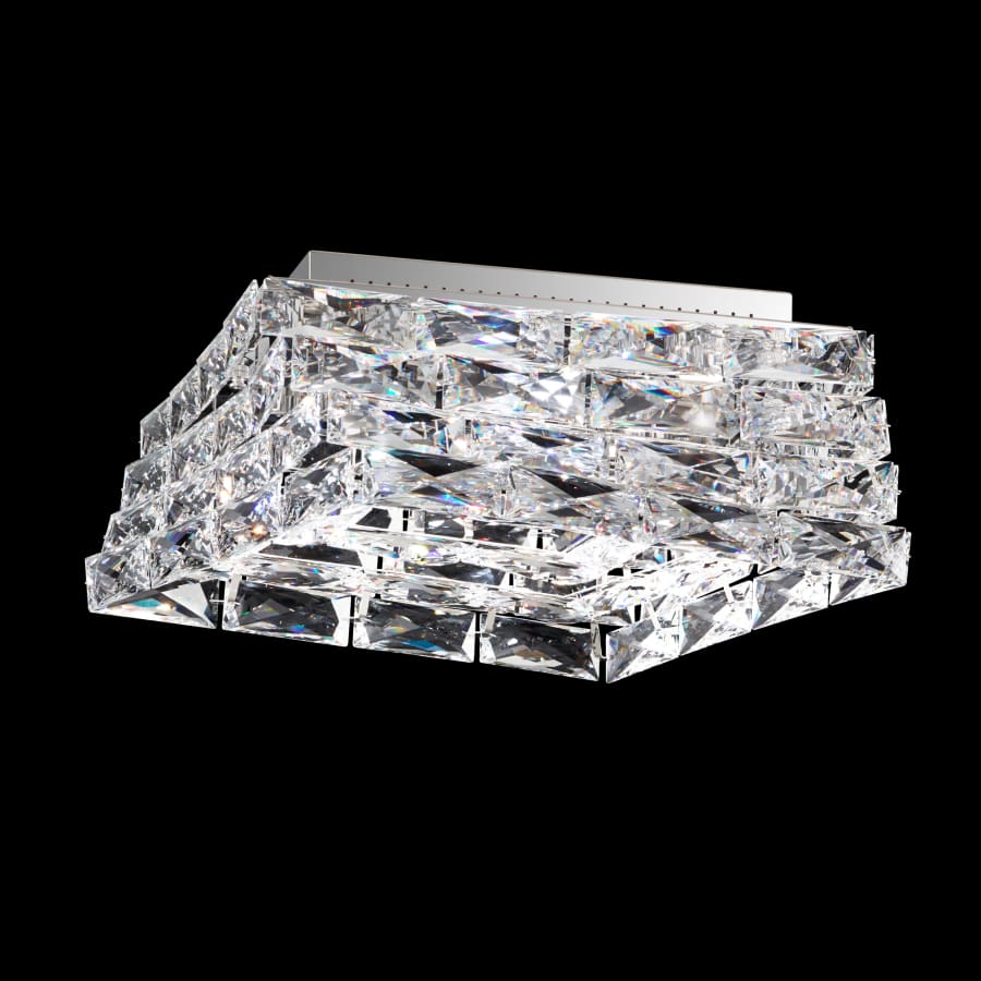 Schonbek Glissando 16" Wide LED Flush Mount Square Ceiling Fixture with Swarovski Crystals - Image 3