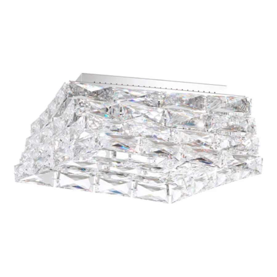 Schonbek Glissando 16" Wide LED Flush Mount Square Ceiling Fixture with Swarovski Crystals - Image 1