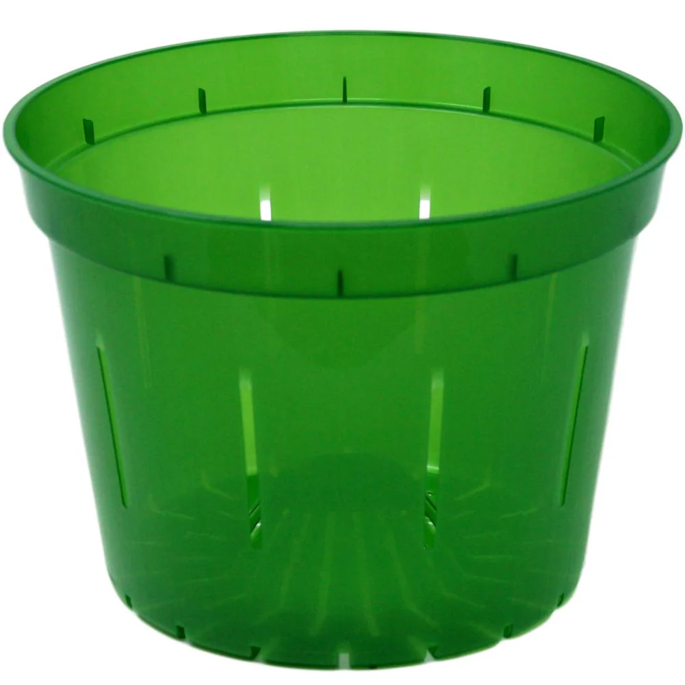 10" Green Emerald Slotted Orchid Pot - Image 2