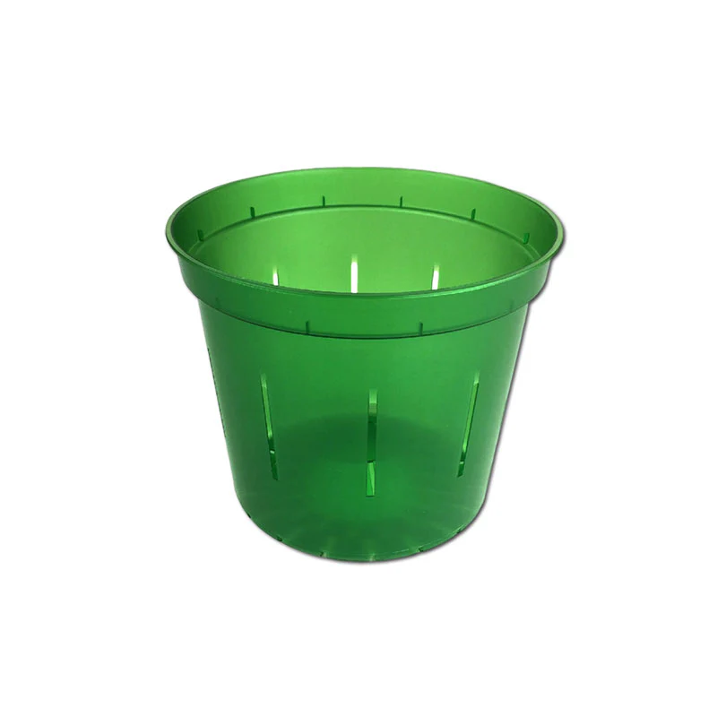3" Green Emerald Slotted Orchid Pot - Image 2