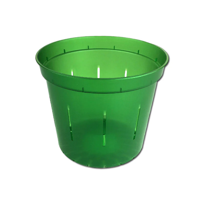 4" Green Emerald Slotted Orchid Pot - Image 2