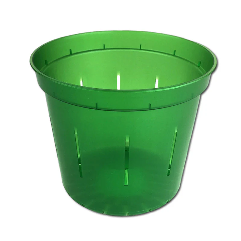 5" Green Emerald Slotted Orchid Pot - Image 2