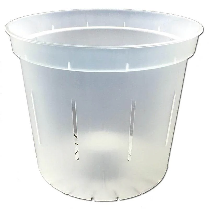 6" Slotted Clear Orchid Pot - Image 2