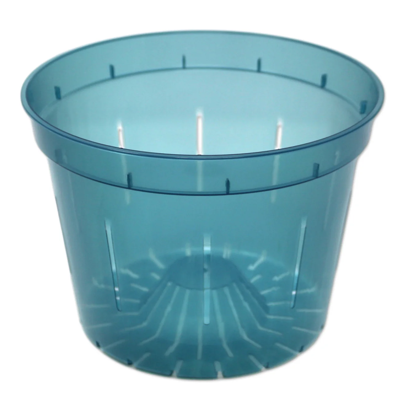 8" Blue Sapphire Slotted Orchid Pot - Image 2