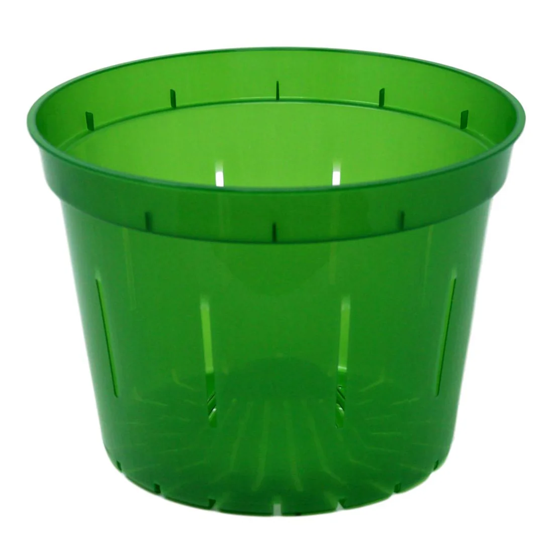 8" Green Emerald Slotted Orchid Pot - Image 3