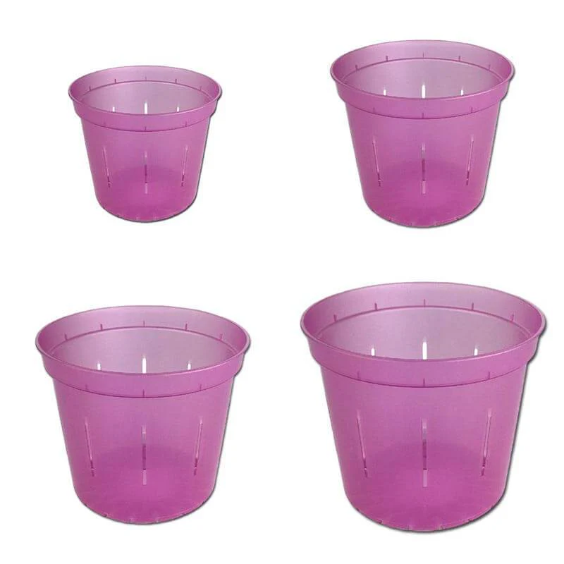 Growers Assortment of Rose Quartz Slotted Orchid Pots - Image 1