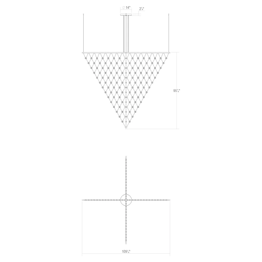 Sonneman Constellation Galaxy Matrix 4 Light 78" Wide LED Suspension Multi Light Pendant - Image 3