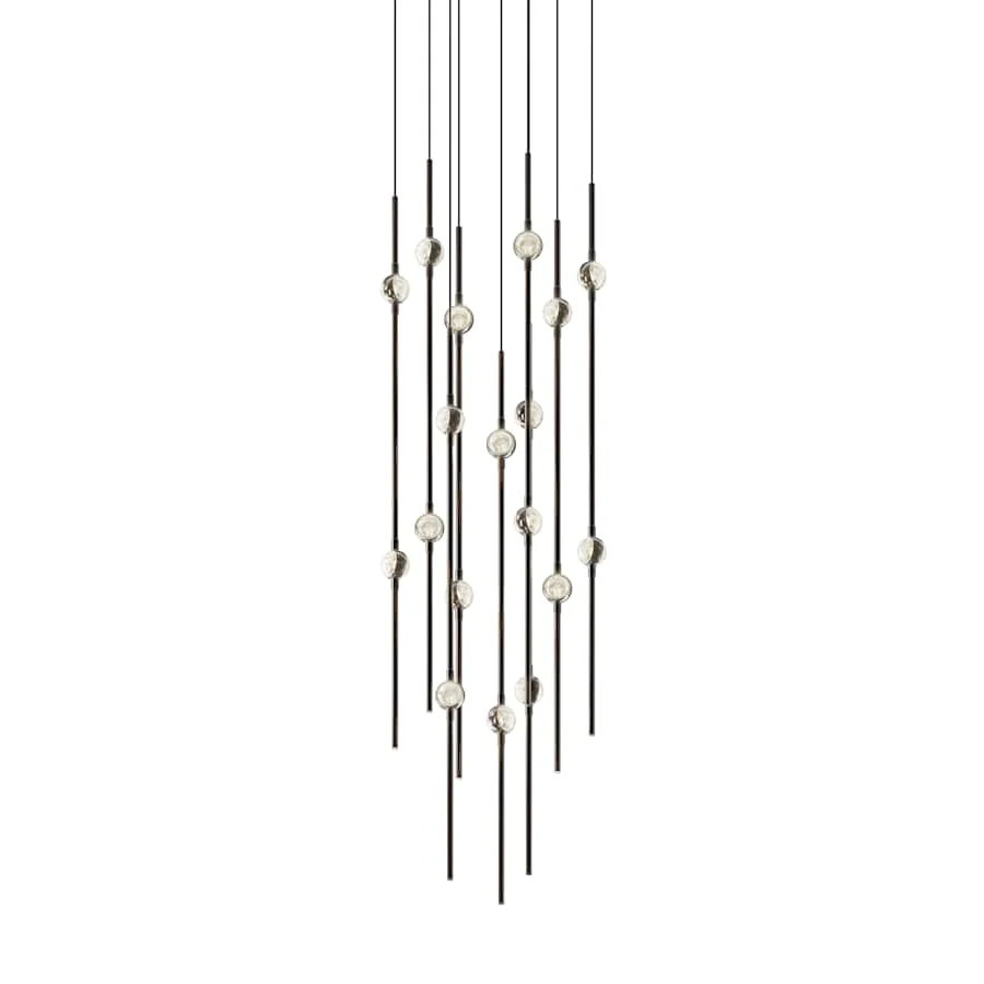Sonneman Constellation 12" Wide LED Multi Light Pendant with Clear Faceted Acrylic Shades and 240" Cable - 2200K - Image 1