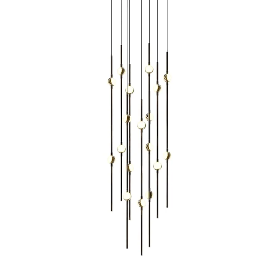 Sonneman Constellation 12" Wide LED Multi Light Pendant with White Optical Acrylic Shades and 240" Cable - 2200K - Image 1